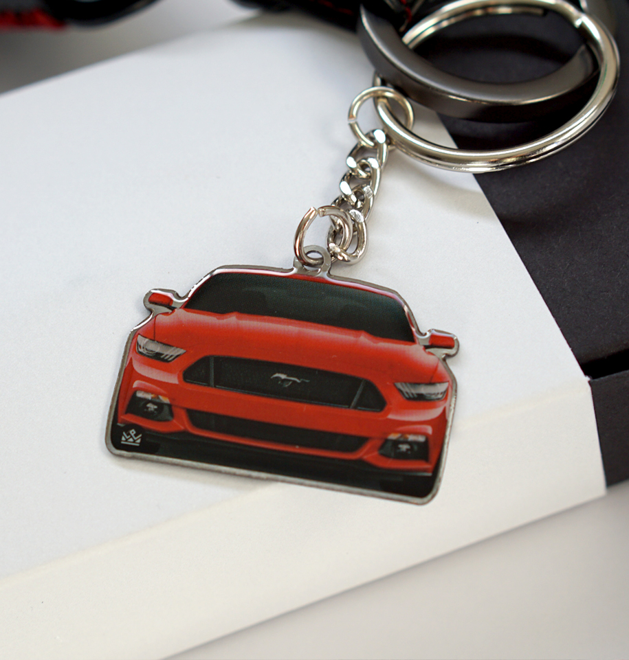 Mustang Keyring- By Eximius. Red.